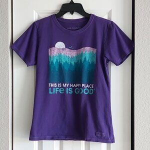Life Is Good Short Sleeve Purple Crusher Tee Women's Size S